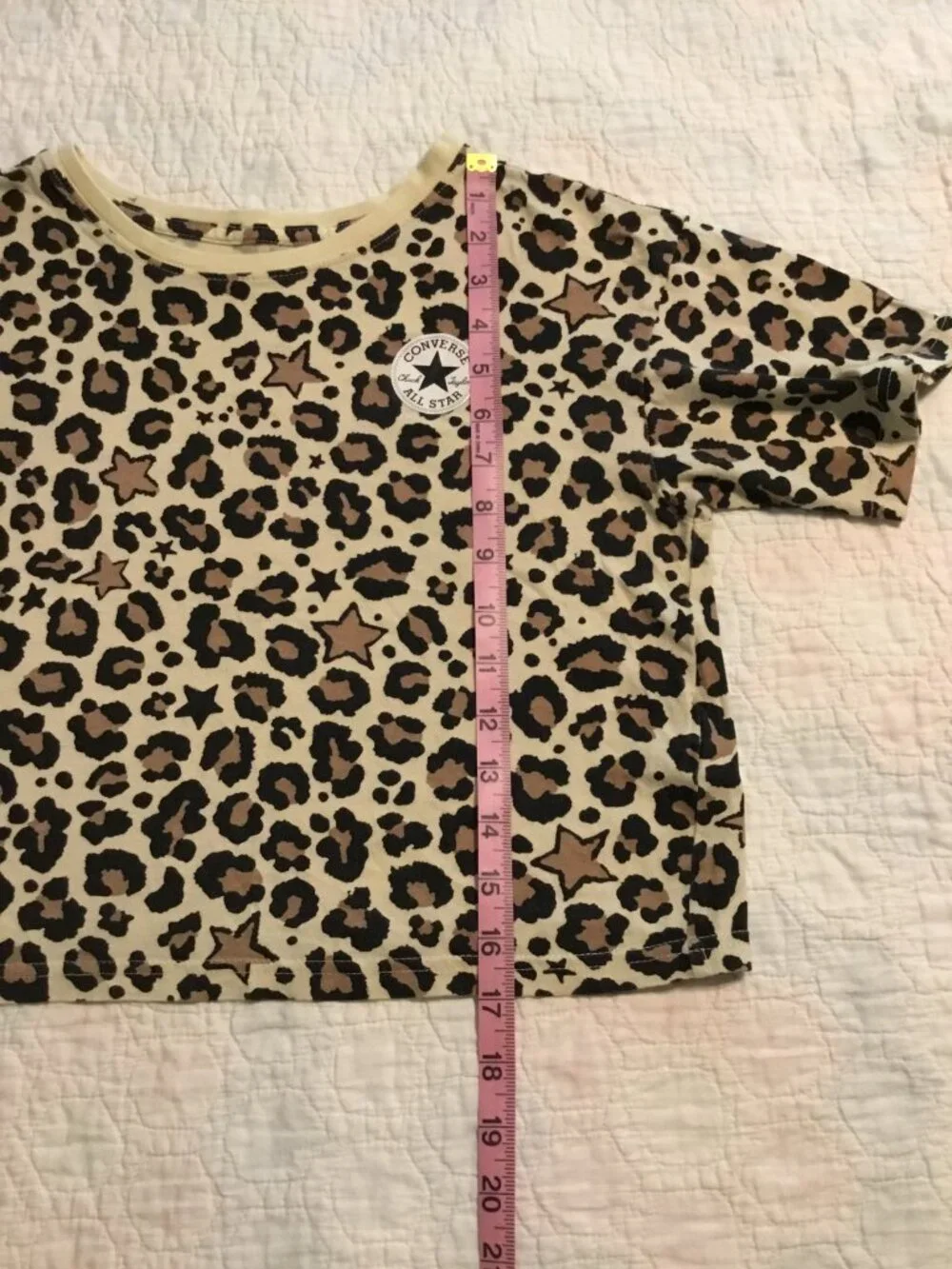 CONVERSE - Crop Top Cheetah Print T-shirt - Size: Girls M (10-12)